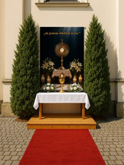 Baner na Boże Ciało dekoracja ołtarzy i procesji BBC0013