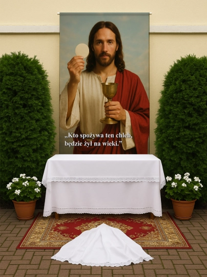 Baner na Boże Ciało dekoracja ołtarzy i procesji BBC0014