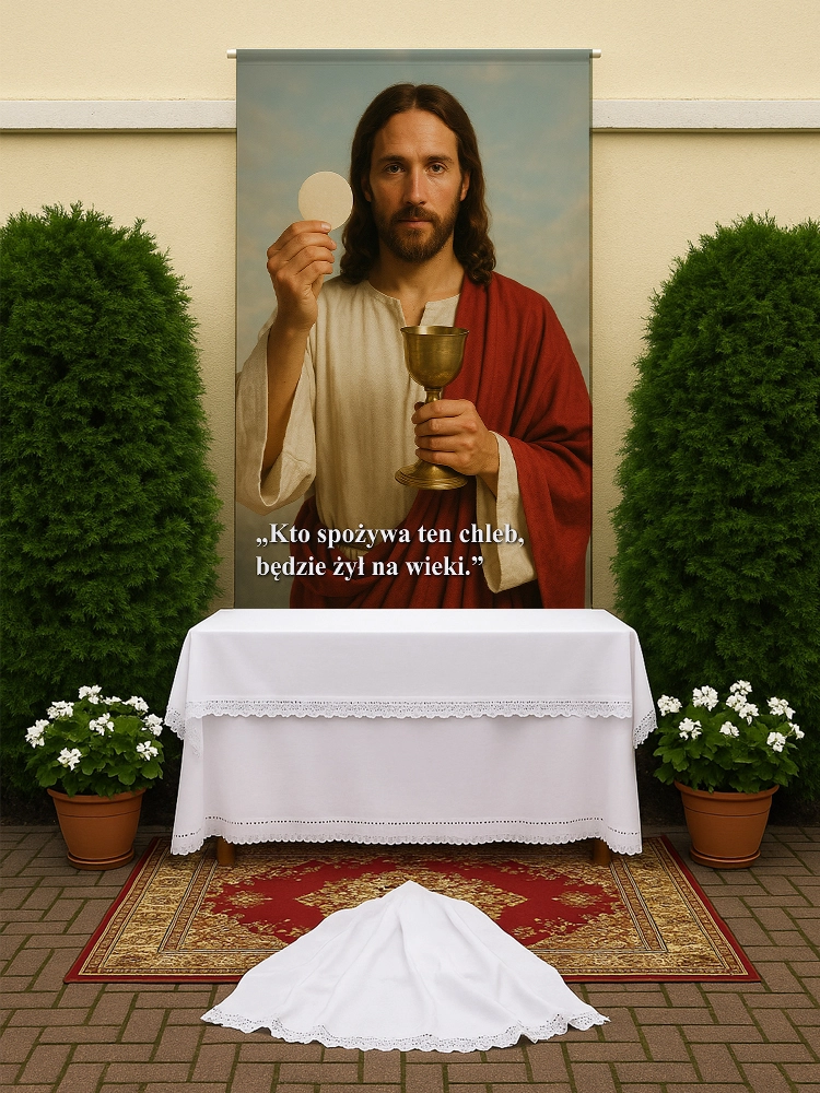 Baner na Boże Ciało dekoracja ołtarzy i&nbsp;procesji BBC0014