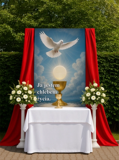 Baner na Boże Ciało dekoracja ołtarzy i procesji BBC0016