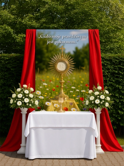Baner na Boże Ciało dekoracja ołtarzy i procesji BBC0022