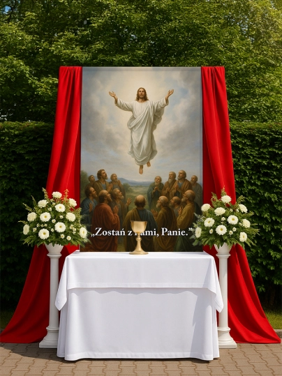 Baner na Boże Ciało dekoracja ołtarzy i procesji BBC0023
