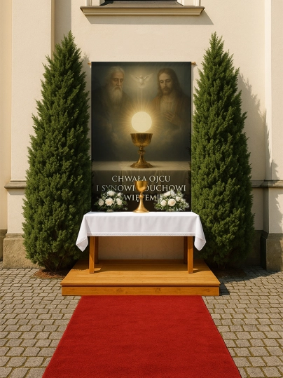 Baner na Boże Ciało dekoracja ołtarzy i procesji BBC0024