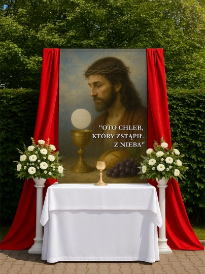 Baner na Boże Ciało dekoracja ołtarzy i&nbsp;procesji BBC0029