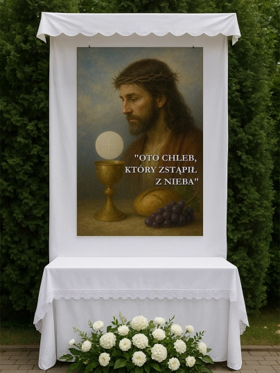 Baner na Boże Ciało dekoracja ołtarzy i procesji BBC0028